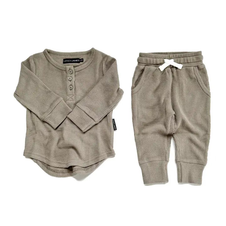 Waffle Knit Set - Tan