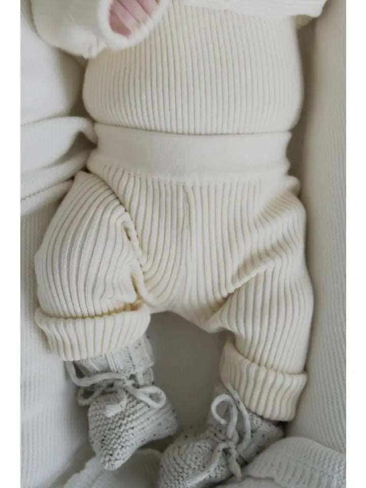 Baby Rib Leggings - Cream