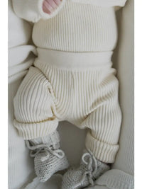 Baby Rib Leggings - Cream