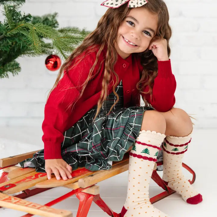 Tree Farm Scalloped Knee High Socks