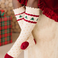 Tree Farm Scalloped Knee High Socks