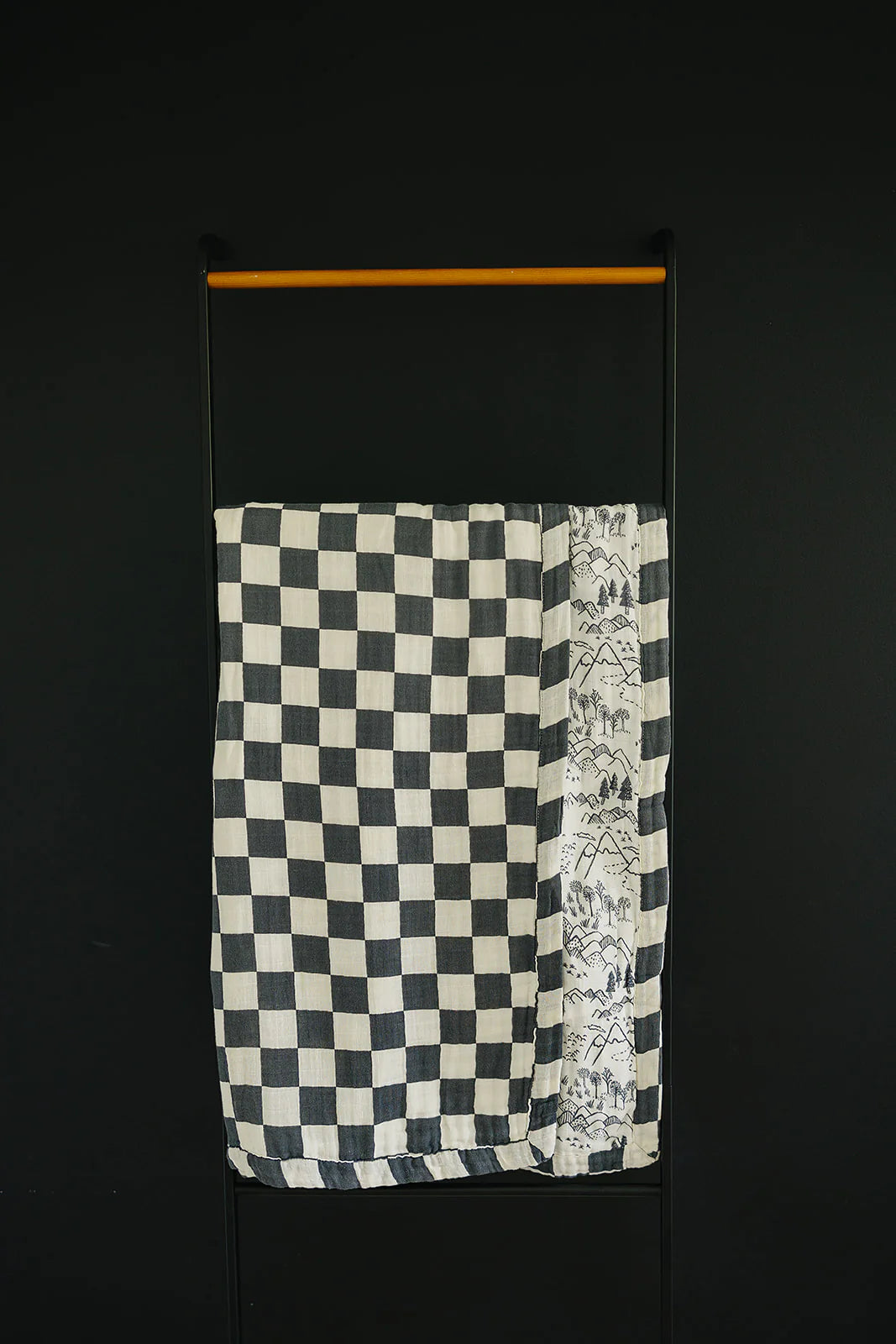 Charcoal Checkered + Summit Muslin Quilt