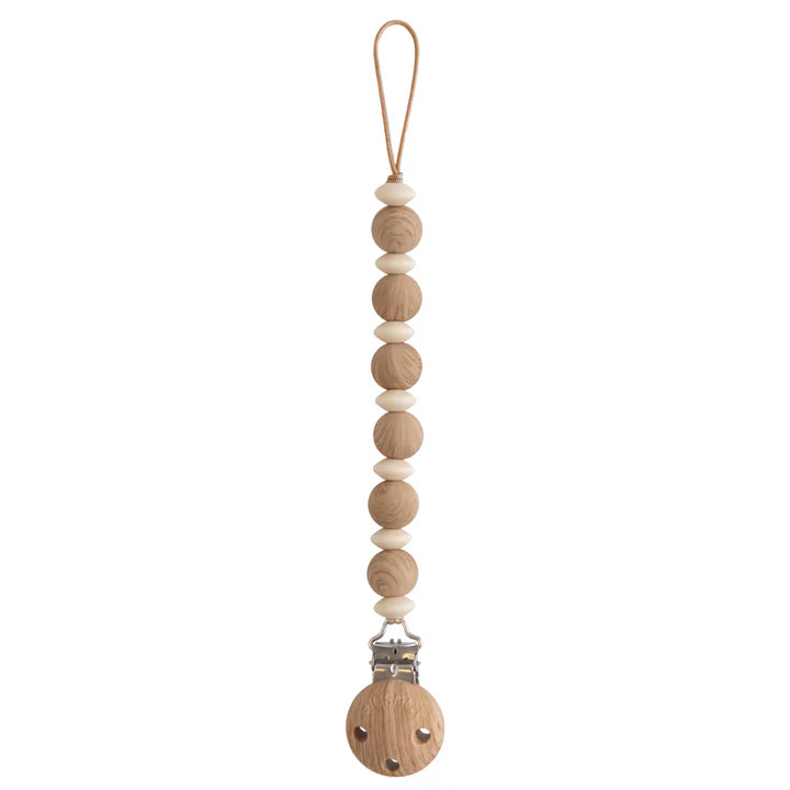 Silicone Pacifier Clip | Luna Faux Wood Color