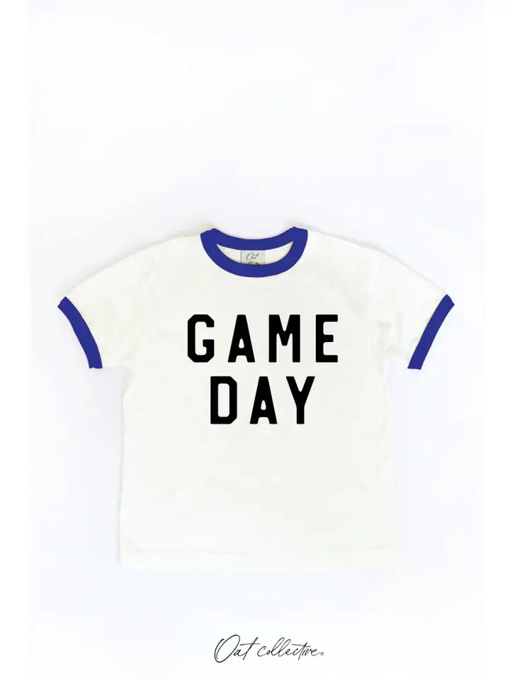 Game Day Toddler Ringer Graphic Top Natural/Royal