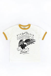 Land of the Free Toddler Ringer Graphic Top Tee