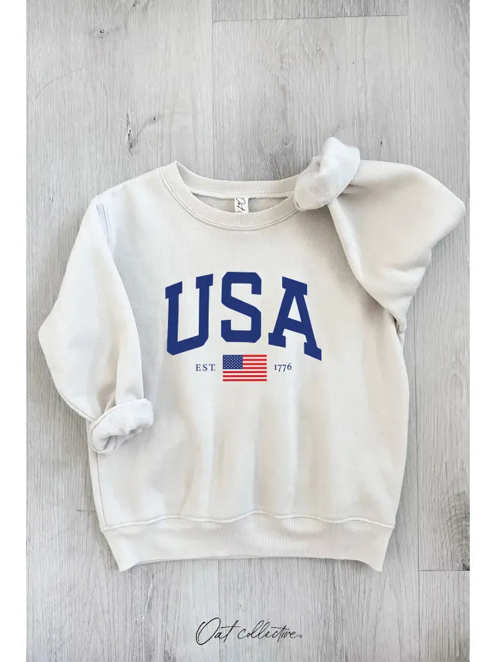 USA Est. 1776 Print Toddler Graphic Sweatshirt