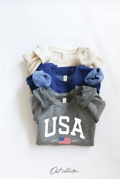 USA Est. 1776 Print Toddler Graphic Sweatshirt