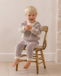 Chunky Knit Pant Cherry Stripe