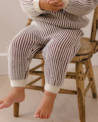 Chunky Knit Pant Cherry Stripe