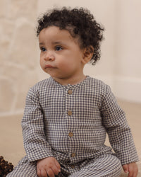 Pocketed Woven Jumpsuit Midnight Gingham