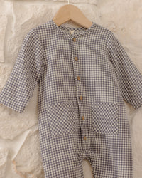 Pocketed Woven Jumpsuit Midnight Gingham