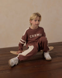 Paneled Sweatpant Mulberry
