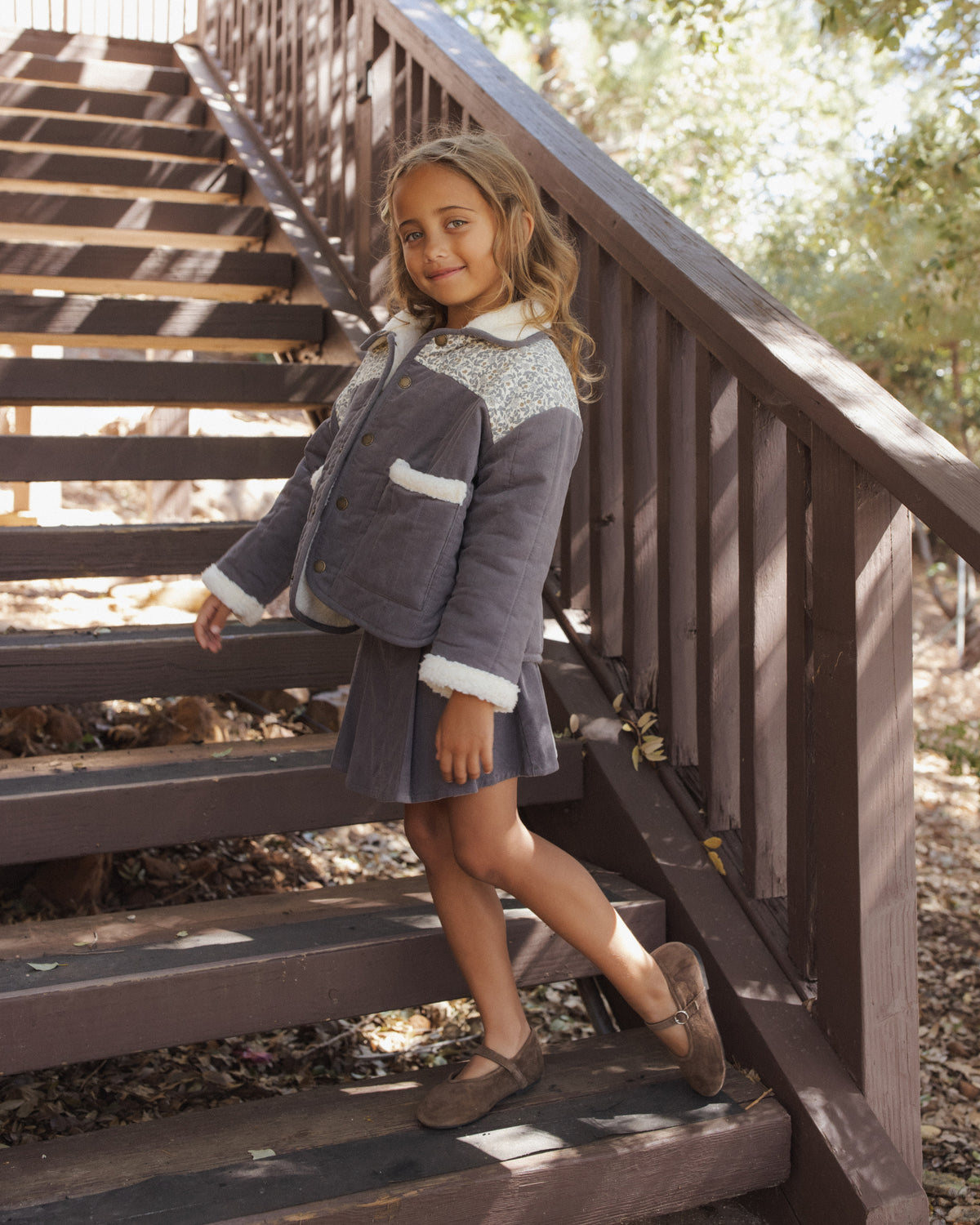 Lily Coat Slate Floral