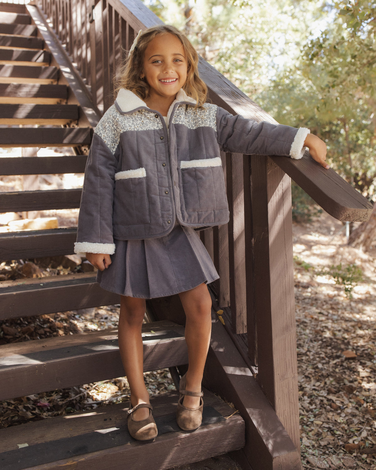 Lily Coat Slate Floral