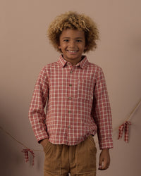 Collared Long Sleeve Shirt Vintage Plaid