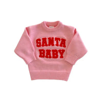 Knit Sweater, Santa Baby Pink