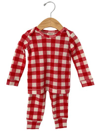 Organic Waffle 2-Piece Set, Red Plaid