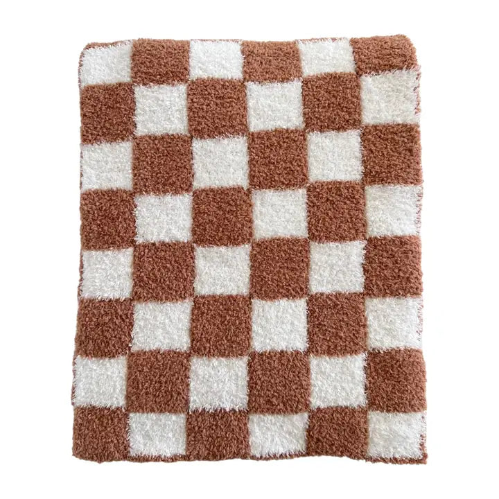 Phufy® Bliss Checkerboard Blanket, Nutmeg