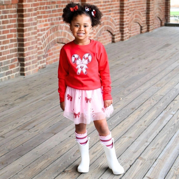 Candy Cane Cutie Sequin Christmas Tutu - Dress Up Skirt