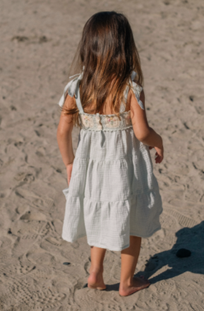 Crochet Dress in Blue Bouquet