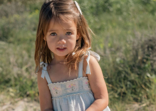 Crochet Dress in Blue Bouquet