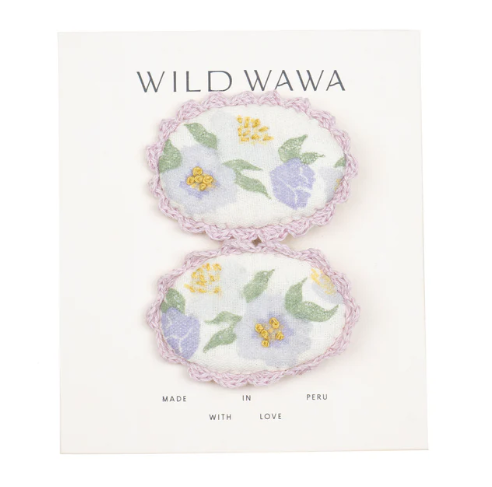 Crochet Clip Set in Lavender Rose Reverie