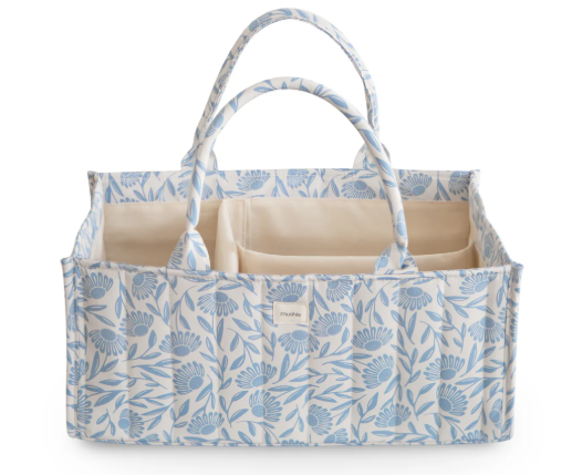 Diaper Caddy - blue flowers