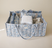 Diaper Caddy - blue flowers
