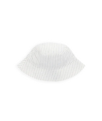 Organic Cotton Woven Bucket Hat - Mini Pinstripe Parchment