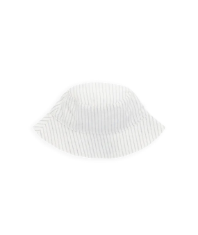 Organic Cotton Woven Bucket Hat - Mini Pinstripe Parchment