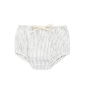 Organic Cotton Gabriel Bloomer - Mini Pinstripe Parchment/Dawn