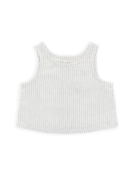 Organic Cotton Winslow Top - Mini Pinstripe Parchment / Dawn