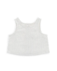 Organic Cotton Winslow Top - Mini Pinstripe Parchment / Dawn