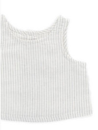 Organic Cotton Winslow Top - Mini Pinstripe Parchment / Dawn