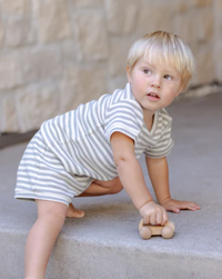 Waffle Shortie Set Sage Stripe