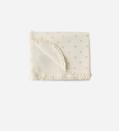 Waffle Baby Blanket Mauve Ditsy