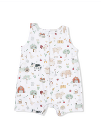 Cute Farm Animals Uni Sleeveless Shortie Romper