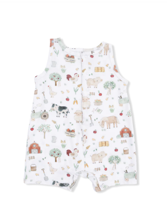 Cute Farm Animals Uni Sleeveless Shortie Romper