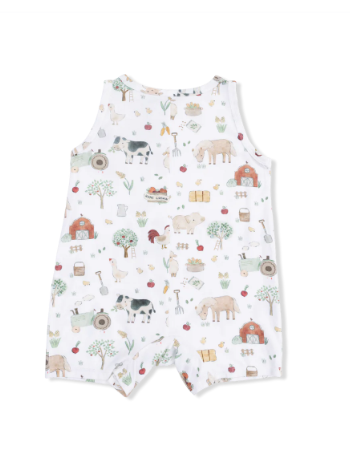 Cute Farm Animals Uni Sleeveless Shortie Romper