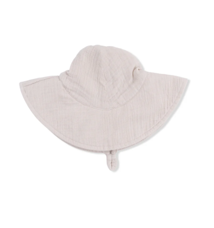 Solid Muslin French Oak  Wide Brim Sun Hat