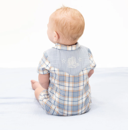 Western Boot Plaid Western Pearl Snap Shortie