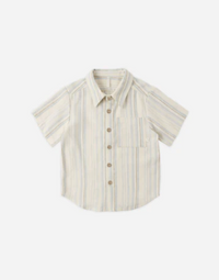 Collared Short Sleeve Shirt Sea Stripe