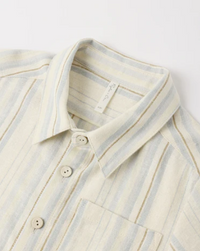 Collared Short Sleeve Shirt Sea Stripe