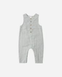 Button Jumpsuit Green Gingham