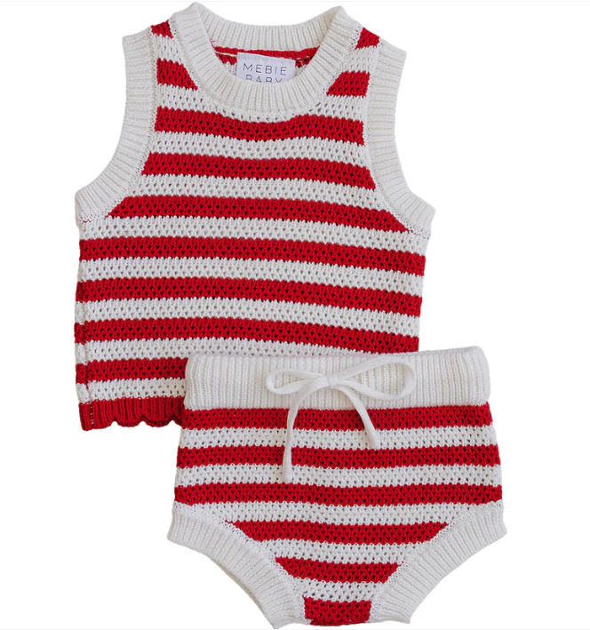 Red Stripe Bloomer Tank Set