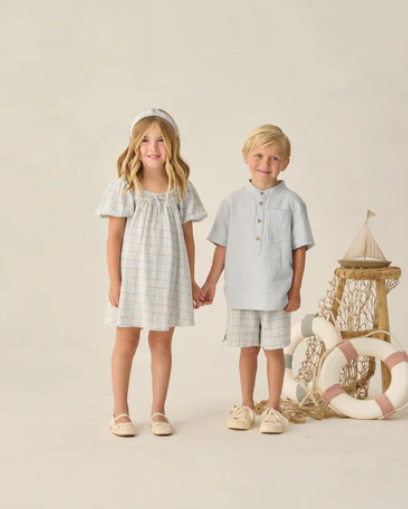 Perry Short Light Blue Plaid