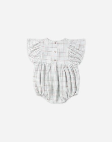 Kalea Romper Light Blue Plaid