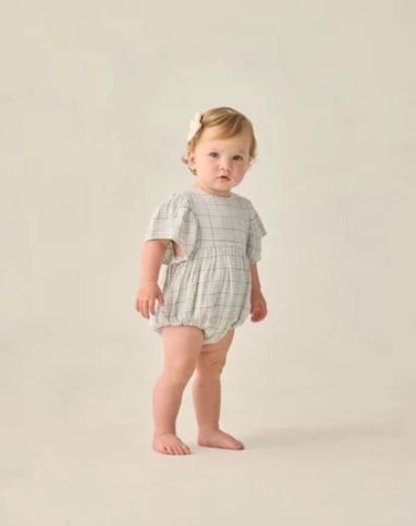 Kalea Romper Light Blue Plaid