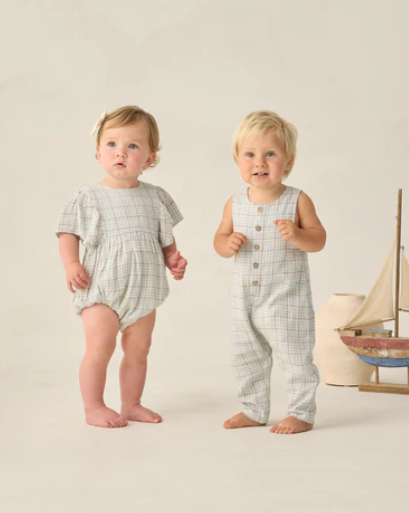 Kalea Romper Light Blue Plaid