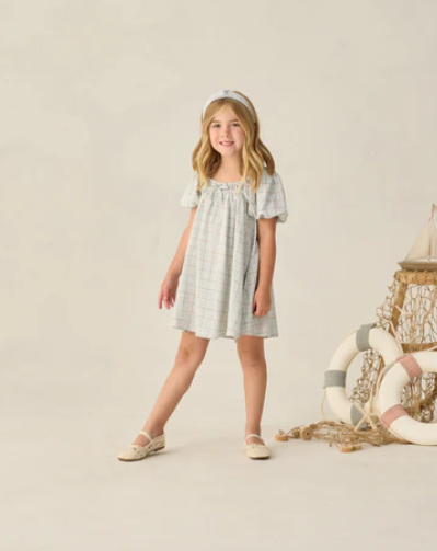 Sabrina Mini Dress Light Blue Plaid